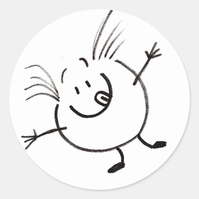 Goofy Doodle Guy Pegatinas - Juego de 20 (Anverso)