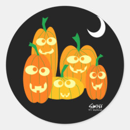 Goofy Grinning Halloween Pumpkins Sellos para sobr