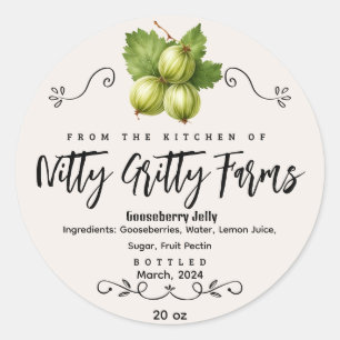 Gooseberry Jam Jelly conservar la etiqueta de Pers