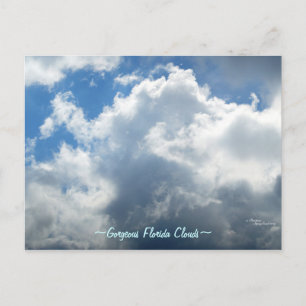 Gordas nubes del cielo en la postal de Florida
