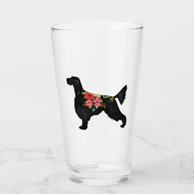Gordon Setter Dog Rama Silhouette Floral Bohemiana (Anverso)