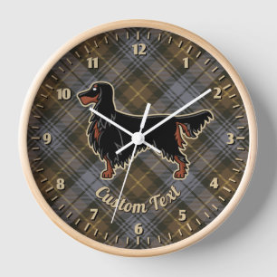 Gordon Setter sobre el reloj de Gordon Tartan