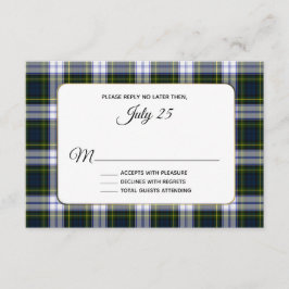 Gordon Vestido Tartan Plaid Wedding Tarjeta RSVP