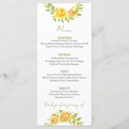 Gorgeous Yellow Floral Menu