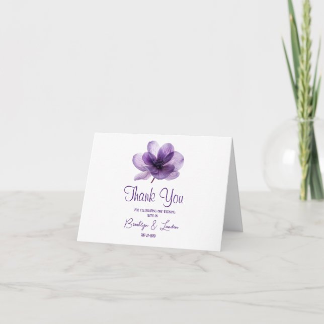 Gorgoge Boda de Flor Púrpura Gracias (Anverso)