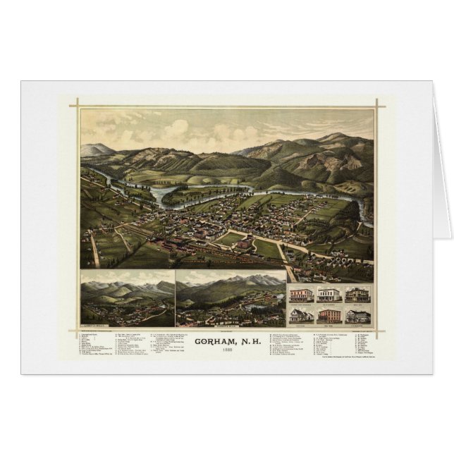 Gorham, mapa panorámico del NH - 1888 (Anverso (Horizontal))