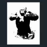 Gorila de arte pop golpeando a Poster de pecho<br><div class="desc">Estilo Pop Art Imágenes Modernas de Computadora Animal - Arte De Software Elegante</div>