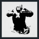 Gorila de arte pop golpeando al Poster perfecto de<br><div class="desc">Pinturas e imágenes de animales salvajes - Imágenes de computadoras de animales modernos al estilo del arte pop - Arte de software elegante</div>