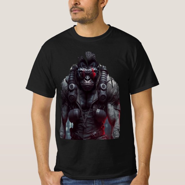 gorila etiqueta de cumpleaños camiseta de gorila v (Anverso)