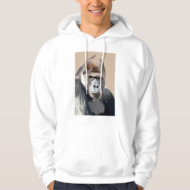 Gorila Face Hoodie - Gorilas Camisetas Animales (Anverso)