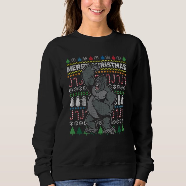 Gorila Navidades feos Sweater Wildlife Series (Anverso)