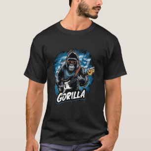 Gorila tocando bajo camiseta Animal tocando Gui