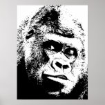 Gorilla de arte pop blanco negro<br><div class="desc">Computadora digital Arte animal - Arte pop universitario - Imágenes de computadores animales salvajes</div>