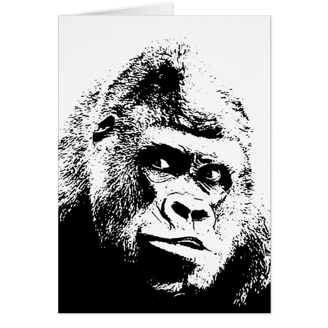 Gorilla de arte pop blanco negro (Frente)