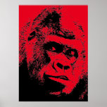 Gorilla de arte pop negro rojo<br><div class="desc">Computadora digital Arte animal - Arte pop universitario - Imágenes de computadores animales salvajes</div>