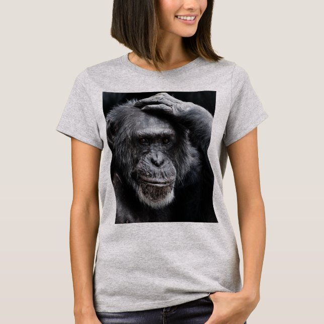 GORILLA Gran Cara, camisetas de simios contemplati (Anverso)