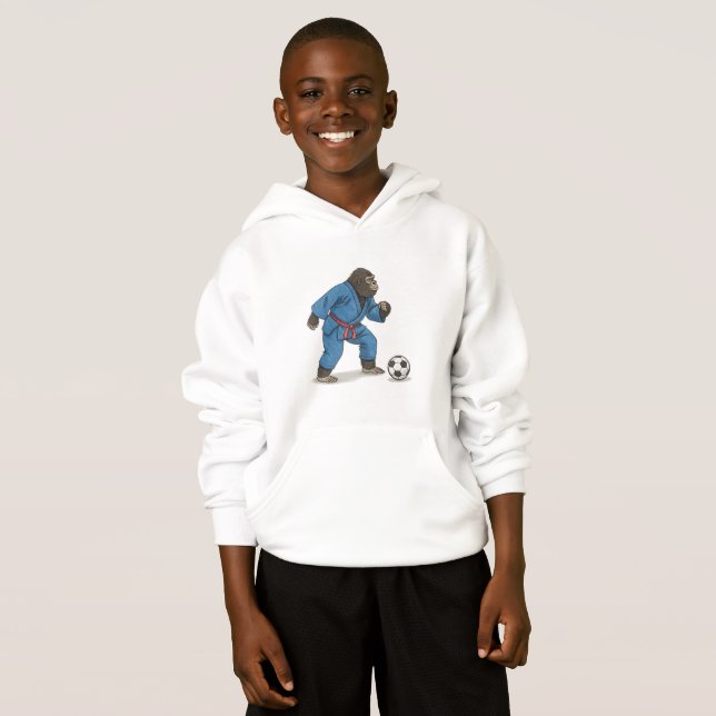 Gorilla playing soccer in karate kimono (Anverso completo)