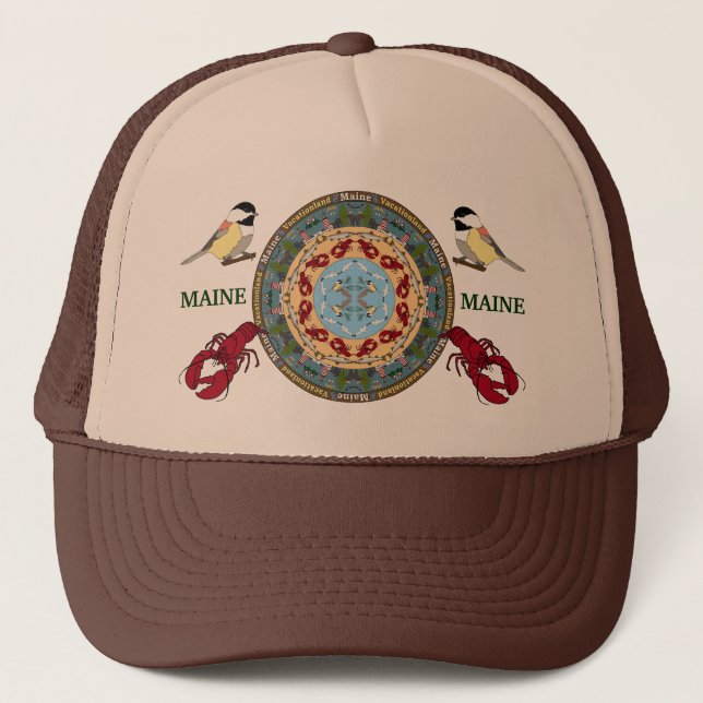 Gorra 2 de la mandala del estado de Maine (Anverso)