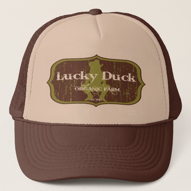 Gorra afortunado del camionero de la granja del (Anverso)