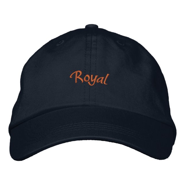Gorra ajustable de la Marina personalizado con tex (Anverso)