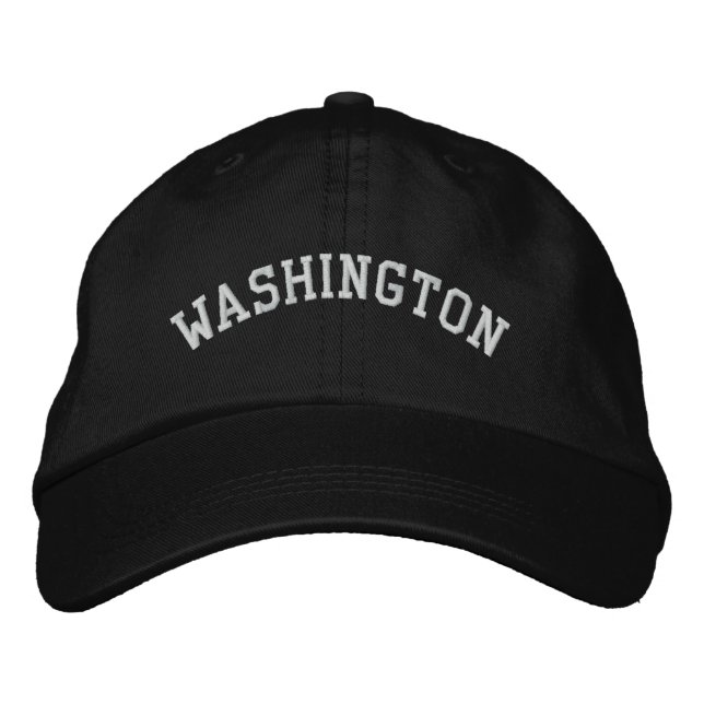 Gorra ajustable para el bordado de Washington Blac (Anverso)