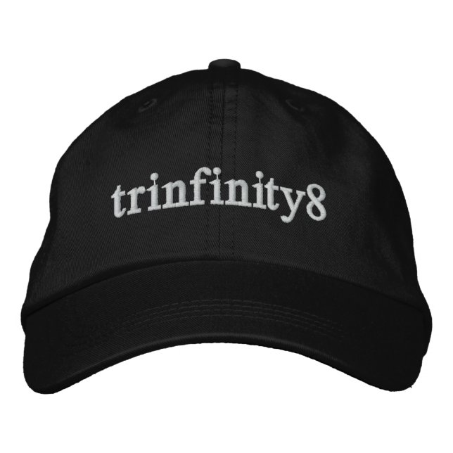 Gorra ajustable Trinfinity8 con letras blancas (Anverso)