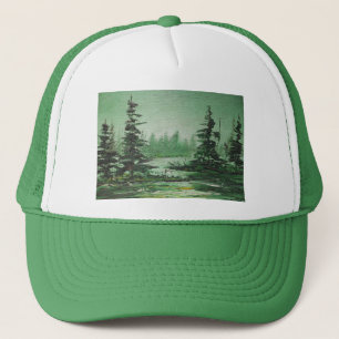 Gorra Ann Hayes pintando bosque verde