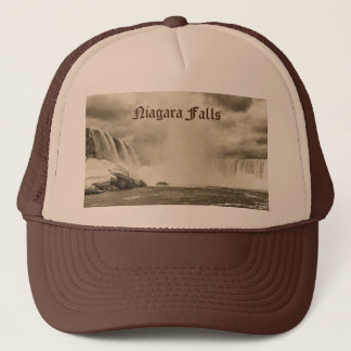 Gorra antiguo del camionero de la sepia de Niagara