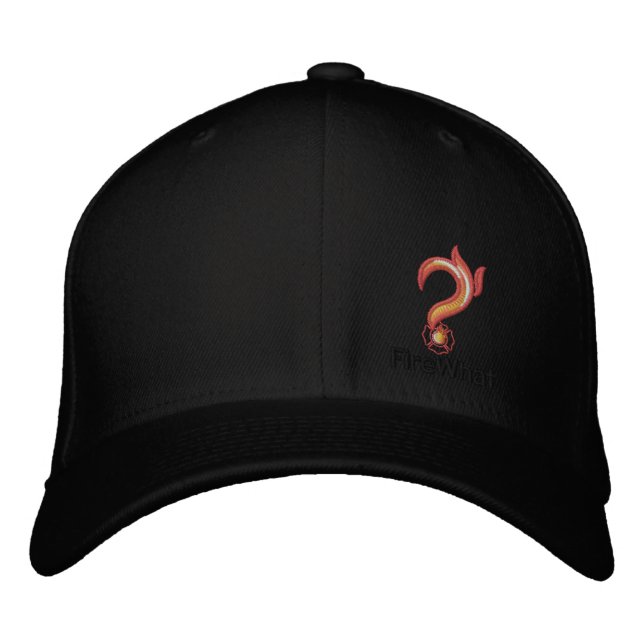 Gorra apto de FireWhat con negro en logotipo negro (Anverso)