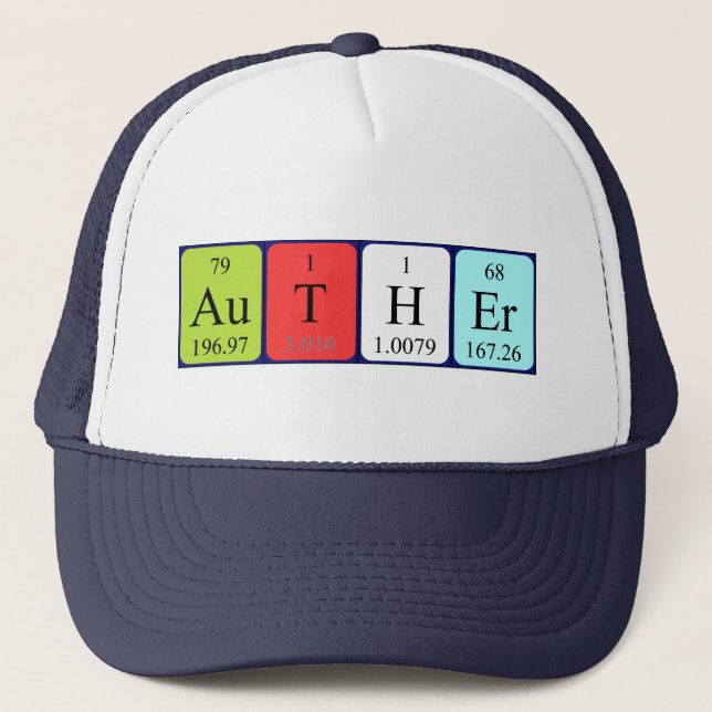 Gorra Auther de nombre de tabla periódica (Anverso)