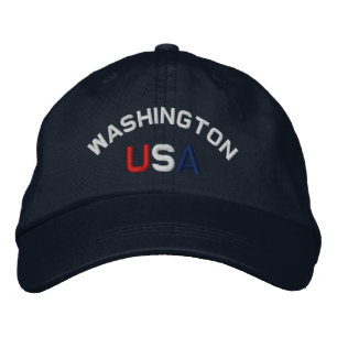 Gorra azul de la marina bordada en Washington USA