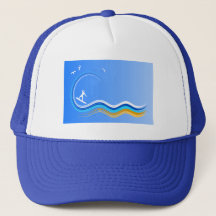 Gorra azul de silueta de surf Up Surf