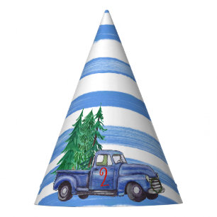 Gorra azul del camión - raya azul - edad Editable