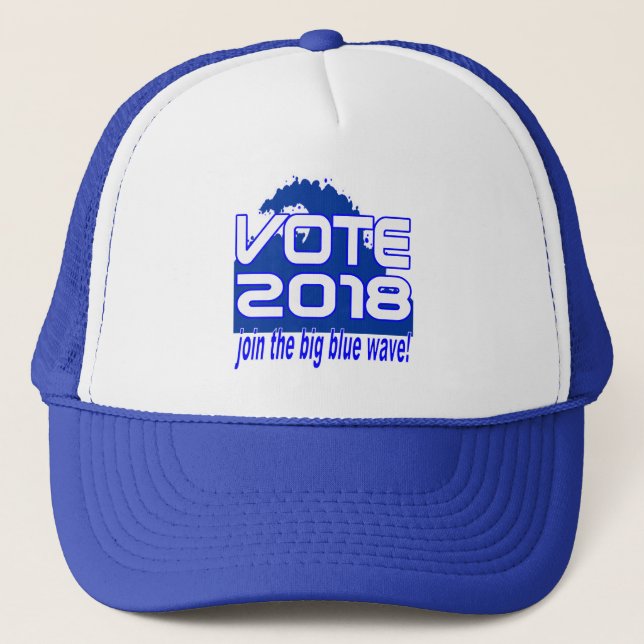 Gorra azul del camionero de la onda del VOTO 2018 (Anverso)