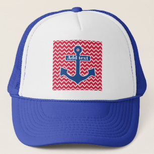 Gorra azul náutico del camionero del ancla