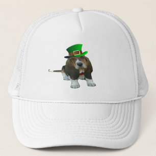 Gorra Basset Hound feliz Día de San Patricio