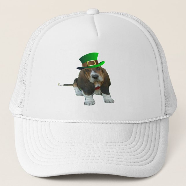 Gorra Basset Hound feliz Día de San Patricio (Anverso)