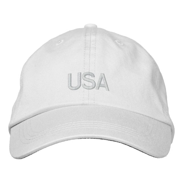 GORRA blanco bordado de Estados Unidos (Anverso)
