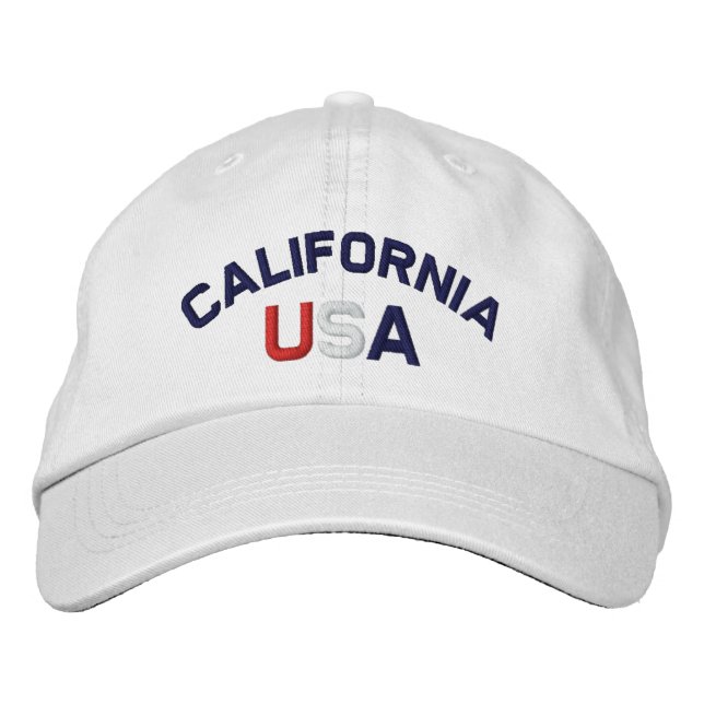 Gorra blanco bordado en Estados Unidos de Californ (Anverso)