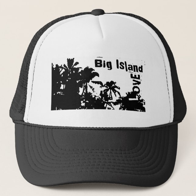 Gorra blanco de la palmera de la isla del negro (Anverso)
