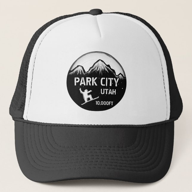 Gorra blanco negro del arte de la snowboard de (Anverso)