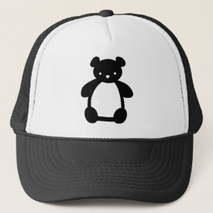 Gorra blanco negro del oso de peluche