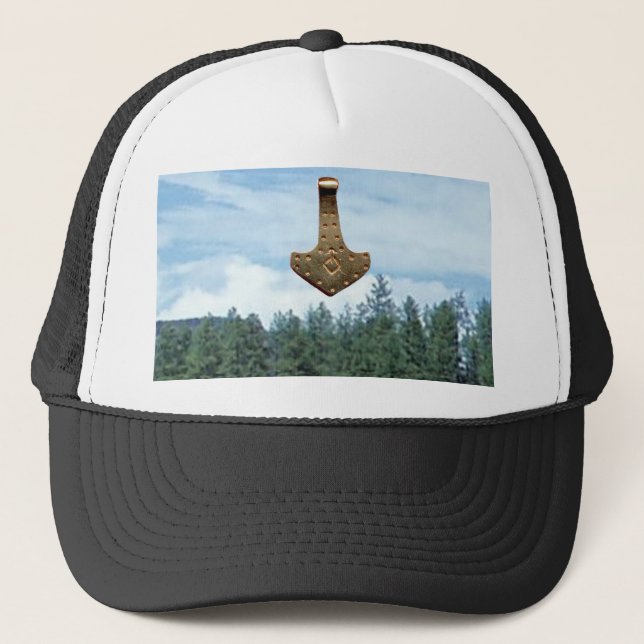 Gorra blanco y negro con árboles de martillo Ther  (Anverso)