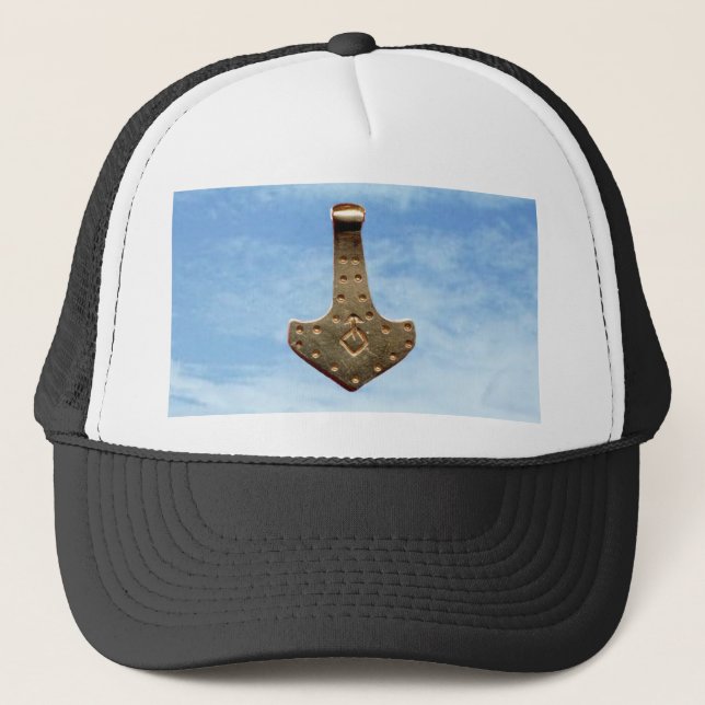 Gorra blanco y negro con nubes de martillo Thor Go (Anverso)