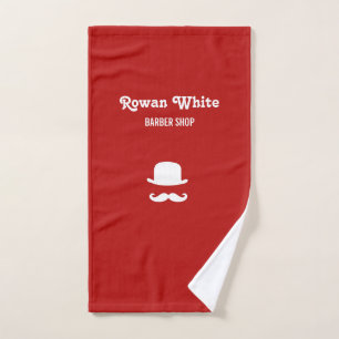 Gorra blanco y rojo de la silueta de bigote