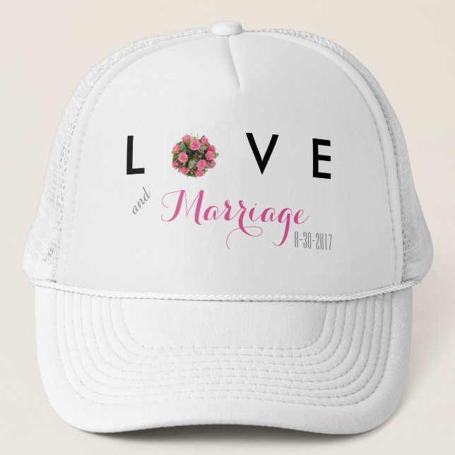Gorra Boda con citas de amor y matrimonio (Anverso)