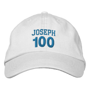Gorra Bordada 100 Nombre personalizado Cumpleaños Bordado AZUL V