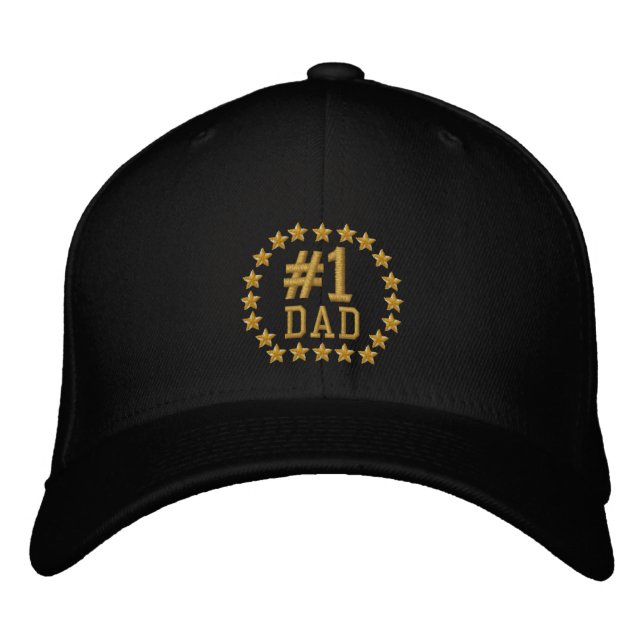 Gorra Bordada #1 DAD Número 1 Estrellas Bordado (Anverso)