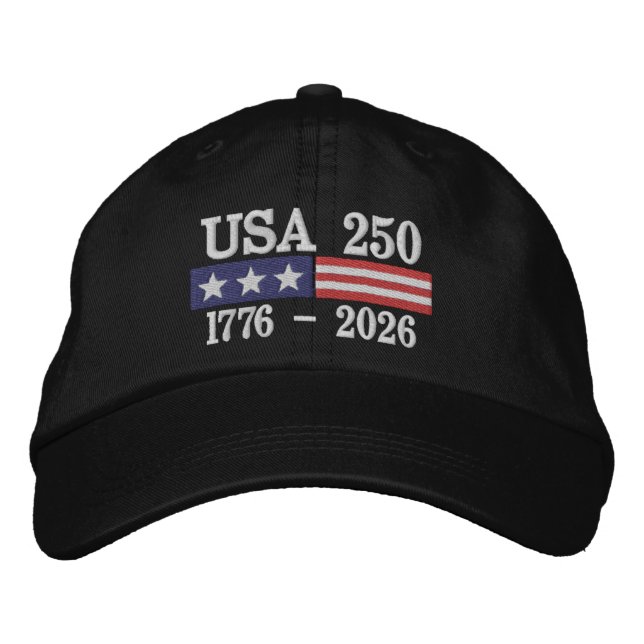 Gorra Bordada 250 Years of Independence 4th of July Anniversary  (Anverso)