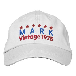 Gorra Bordada 40.ª Vintage de cumpleaños 1975 Seis estrellas V02